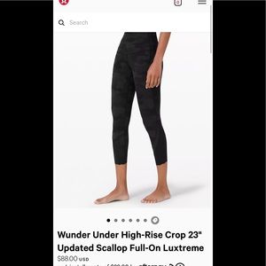Lululemon wonder under high-rise crop 23”